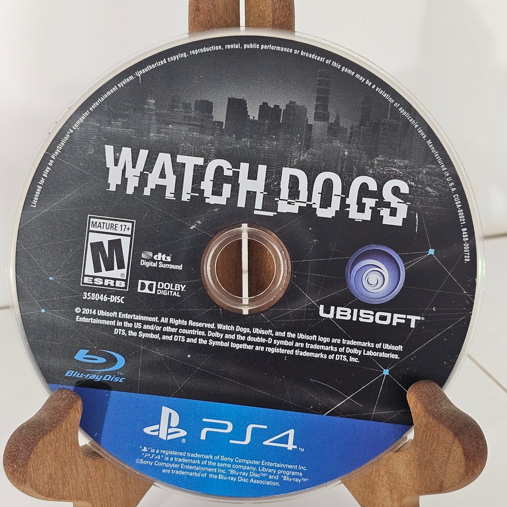Watch Dogs Sony PlayStation 4 PS4 Ubisoft 2014 Action Adventure Game Disc Only
